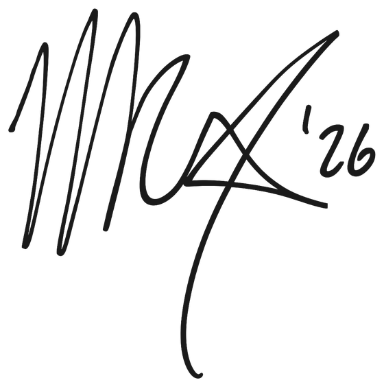 Mike Roberts' signature, dated '26